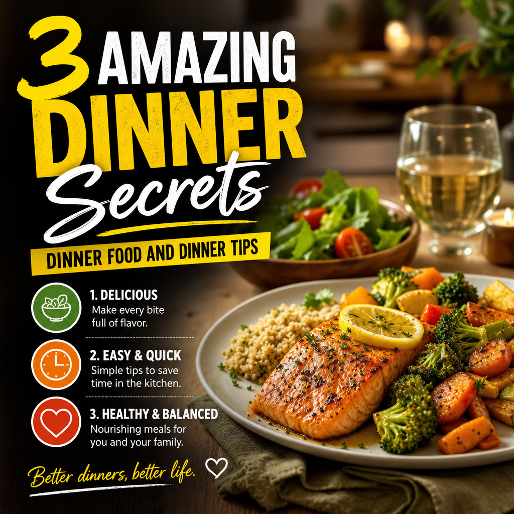 Bowl of rice with vegetables and grilled meat, illustrating easy healthy dinner tips
